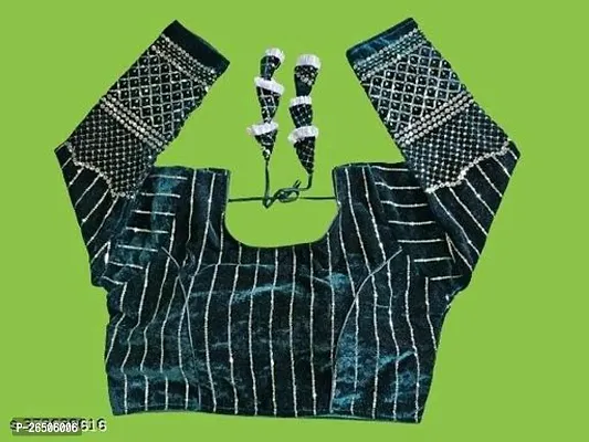 Green velvet siquence blouse