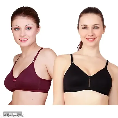 Darphy Womens Non-Padded Bra Combo with Net lining and Detachable Straps-thumb0