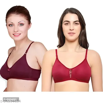 Darphy Womens Non-Padded Bra Combo with Net lining and Detachable Straps-thumb0