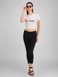 STYLZINDIA Women's Cotton Printed Regular Fit Crop Top|White|M | TR-WHTYSDADDY-TS-M-thumb5