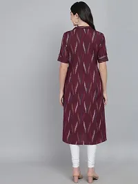 STYLZINDIA Women's Pure Cotton Printed Regular Fit Kurta |Maroon| |-thumb1