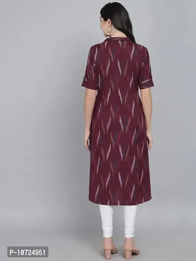 STYLZINDIA Women's Pure Cotton Printed Regular Fit Kurta |Maroon| |-thumb2