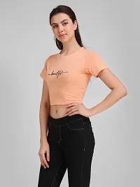 STYLZINDIA Women's Cotton Printed Regular Fit Crop Top|Pink|XL | TR-PCH-BUTIFUL-TS-XL-thumb3