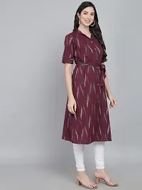 STYLZINDIA Women's Pure Cotton Printed Regular Fit Kurta |Maroon| |-thumb2