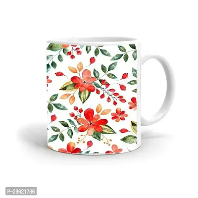 Pratik Plastic Floral Theme Printed Ceramic Coffee Mug