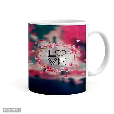 Pratik Plastic Colorful Valentine Special Design Ceramic Printed Coffee and Tea Mug 320ml Mug Gift