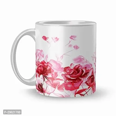 Pratik Plastic Colorful Valentine Special Design Ceramic Printed Coffee and Tea Mug 320ml