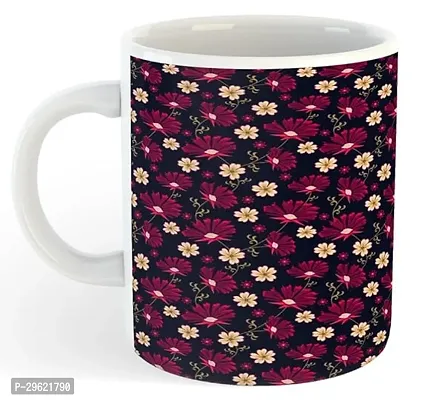 Pratik Plastic Seamless Floral Tile Pattern Ceramic Coffee Mug