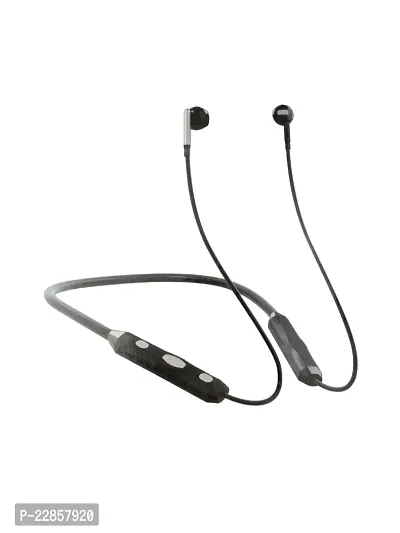 Neckband Wireless With Mic Headphones Black Grey-thumb0