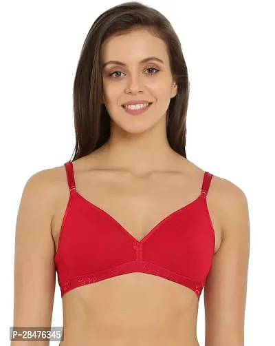 Stylish Red Cotton Solid Bras For Women-thumb0