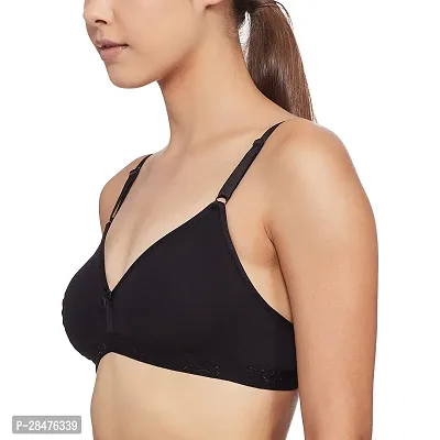 Stylish Black Cotton Solid Bras For Women-thumb2