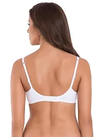 Stylish White Cotton Solid Bras For Women-thumb2