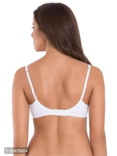 Stylish White Cotton Solid Bras For Women-thumb3