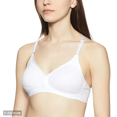 Stylish White Cotton Solid Bras For Women-thumb0