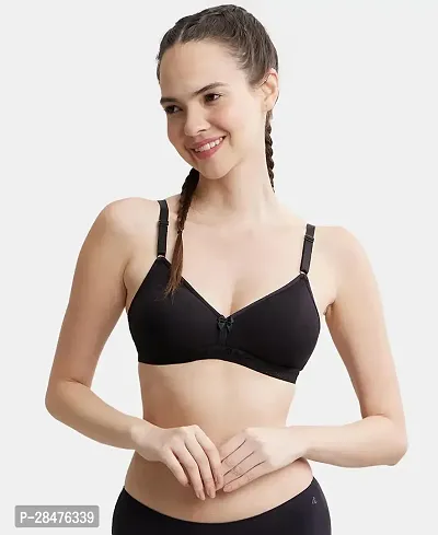 Stylish Black Cotton Solid Bras For Women-thumb3