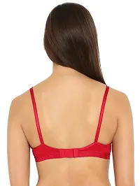 Stylish Red Cotton Solid Bras For Women-thumb2