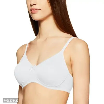 Stylish White Cotton Solid Bras For Women