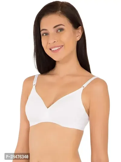 Stylish White Cotton Solid Bras For Women-thumb2