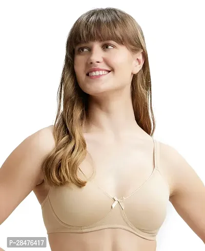 Stylish Beige Cotton Solid Bras For Women-thumb0