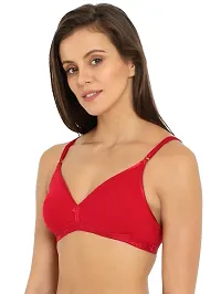 Stylish Red Cotton Solid Bras For Women-thumb1