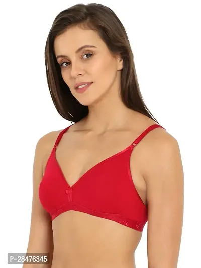 Stylish Red Cotton Solid Bras For Women-thumb2