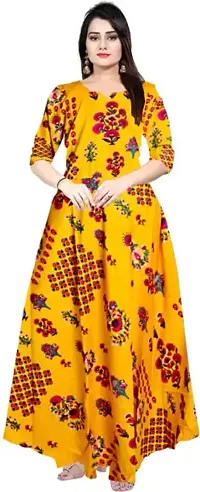 Nandini Women's Rayon Regular Kurta Full Sleeves Kurti Gown Anarkali Dress for Women and Girls