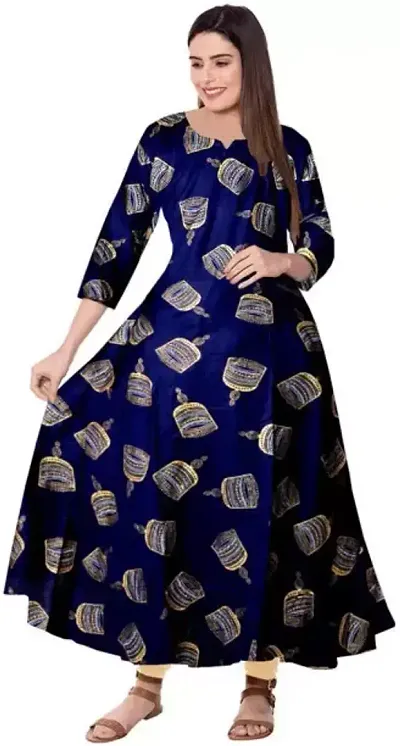 Stylish Rayon Printed Anarkali Kurti