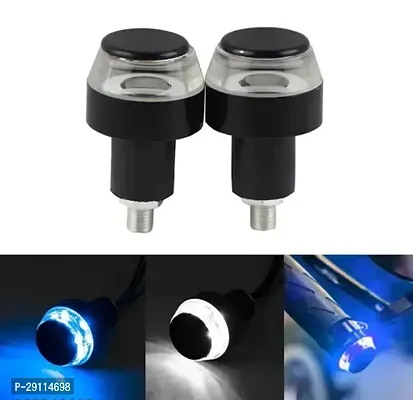 B Rider Led Blue White Bike Handle Bar End Bar Indicator Light Waterproof For All Bikes-thumb0