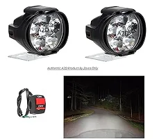 6 LED Transformer Bumble Bee Style Bike Fog Light Lamp Assembly White Mini with Switch Set of 2 For Mahindra Duro 125-thumb2