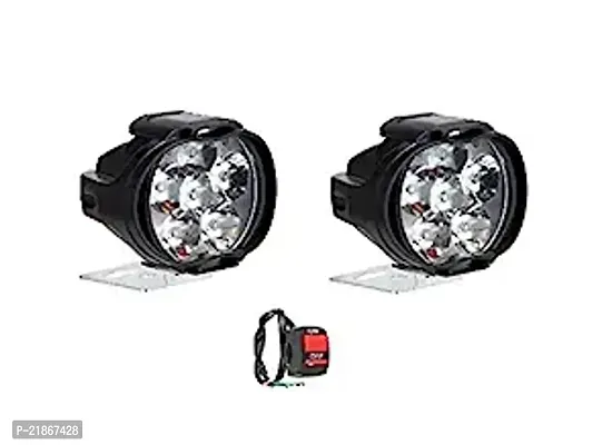 B Rider 6 LED Transformer Bumble Bee Style Bike Fog Light Lamp Assembly White Mini with Switch Set of 2 For Mahindra Duro 125-thumb2