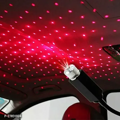 USB Decorative Star Night Projector Light for Car Universal Atmosphere Lamp For Party Decoration Home Bedroom Car Interior (Red)