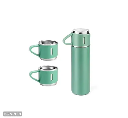 New Vacuum Flask Set Stainless Steel with Cup for Coffee Hot Drink and Cold Water Flask Bottle. 500ml Stainless Steel (Pack of 1 - Assorted color)-thumb0