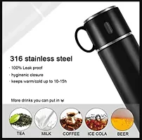 Stainless Steel Vacuum Flask Set with 3 Steel Cups Combo for Hot and Cold Drink Flask Bottle 500ml (Pack of 1 - Assorted color)-thumb3