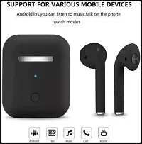 i12 inpods matte black finish Bluetooth Headset  (Black True Wireless)-thumb1