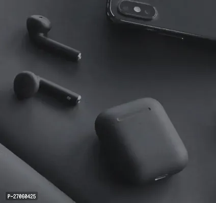 In-Pods Bluetooth I-12 tws and Charging Case with Mic Bluetooth Airpod headphone/earphone Headset (Black In the Ear)