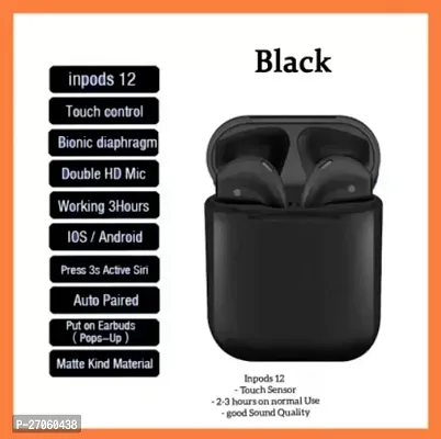 Bluetooth I-12 tws and Charging Case with Mic Bluetooth Airpod headphone/earphone Headset (Black In the Ear)-thumb4