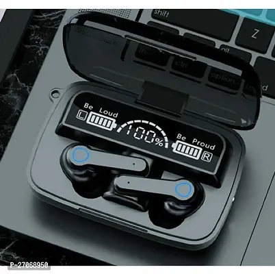 M19 TWS Bluetooth 5-0 Wireless Earbuds Touch Waterproof IP7X LED Digital Display Bluetooth (Black True Wireless)-thumb0