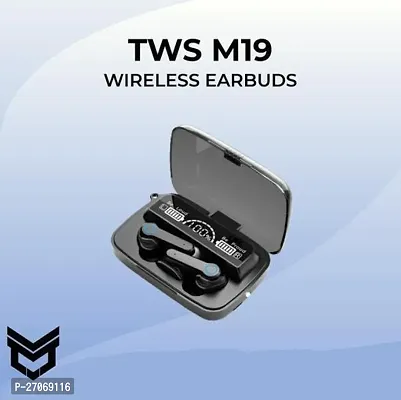 M19 TWS Earbuds Upto 48 Hours Playback with Powerbank  Torch Light