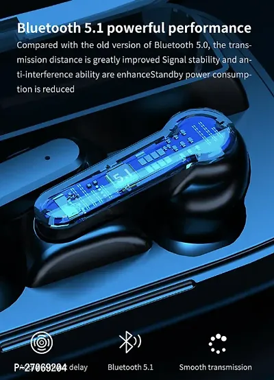 M19 TWS Bluetooth 5-1 Wireless In Ear Earbuds Touch Waterproof LED Digital Display Bluetooth (Black True Wireless)-thumb2