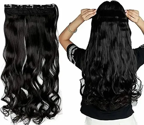 DELORUS Imported Quality 5 Clip Hair Extensions For Women Curly Hair 24 Inch 150 gram