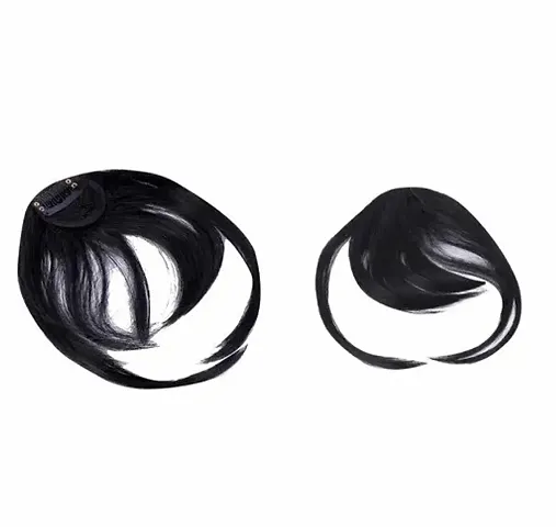 Small Black Fringe Forehead Bangs Instant Volume Wedding and Party Pack Of 2