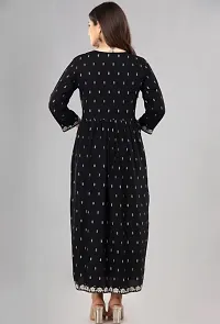 Beautiful Straight Black Embroidered Rayon Kurta For Women-thumb1