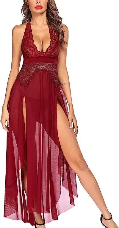 Stylish Net Long Babydoll Night Dress/Sexy Night Dress For Women