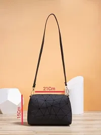 Black Artificial Leather Printed Sling Bags For Women-thumb2