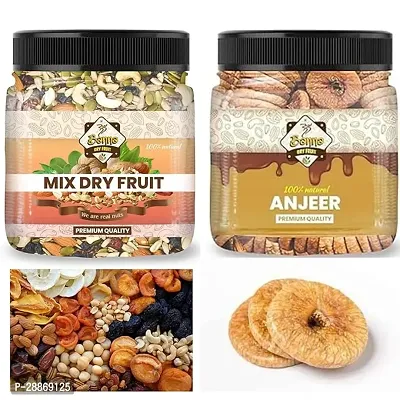 Om Banna Trail Mix Healthy Mixed Nuts  And Fresh Dried Fig Premium Anjeer Combo Pack 250 Gram +250 Gram-thumb0