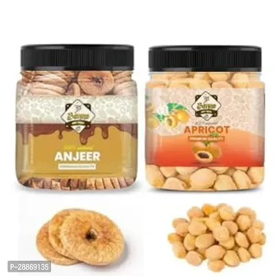 Om Banna Combo Pack Of Dried Apricot Khumani  And Dried Afghani Figs Anjeer 250 Gram