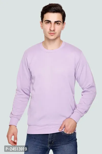 Elegant Purple Fleece Self Pattern Long Sleeves Sweatshirts For Men-thumb0
