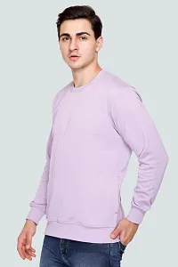Elegant Purple Fleece Self Pattern Long Sleeves Sweatshirts For Men-thumb1