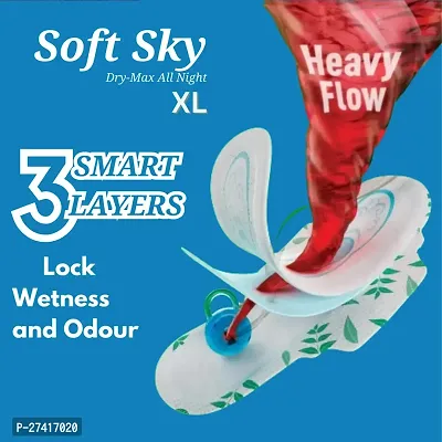 SOFT SKY XL Dry 54 Sanitary Napkins Pads 280mm with Double Flaps enriched - 3 Pack OF (18 - Pads)-thumb4