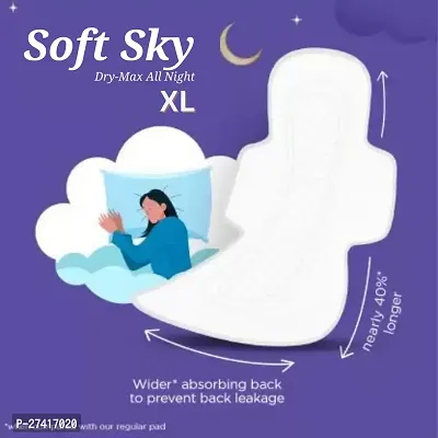 SOFT SKY XL Dry 54 Sanitary Napkins Pads 280mm with Double Flaps enriched - 3 Pack OF (18 - Pads)-thumb5